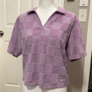 Vans Purple Checkered Women's Short Sleeve Top